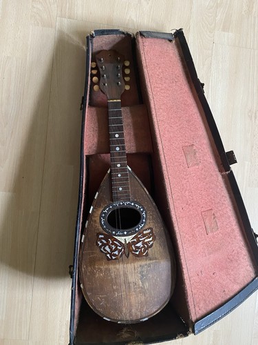 Antique mandolin with - mandolin, bowl